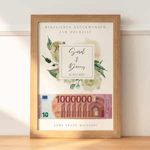 Personalized money gift wedding | Wedding poster | DIY wedding gifts money wedding gifts names | Gift for the bride and groom