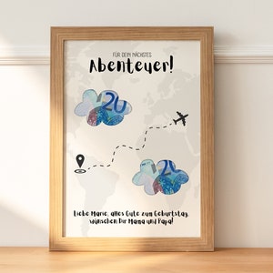 Geldgeschenk Geburtstag | Geschenk Geburtstag | Reise | Happy Birthday | 18. Geburtstag | DIY Geldgeschenk basteln | Digital Download PDF A4