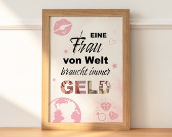 Geldgeschenk zum Geburtstag | Geld kreativ verschenken | originelles Geldgeschenk | Einzigartiges Geldgeschenk Frau |Geschenk beste Freundin