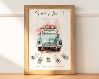 Wedding money gift | Wedding car | Personalized | Make a DIY money gift idea | Wedding gifts money | Digital PDF download