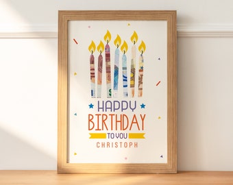 Money gift for a birthday | Simple money gift to print out yourself | Happy Birthday | 18th birthday | Give money away creatively