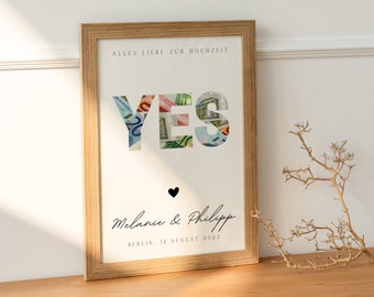 Wedding money gift | | Wedding poster YES word | Personalized |DIY | Wedding gifts money | Your first million | Last minute gift