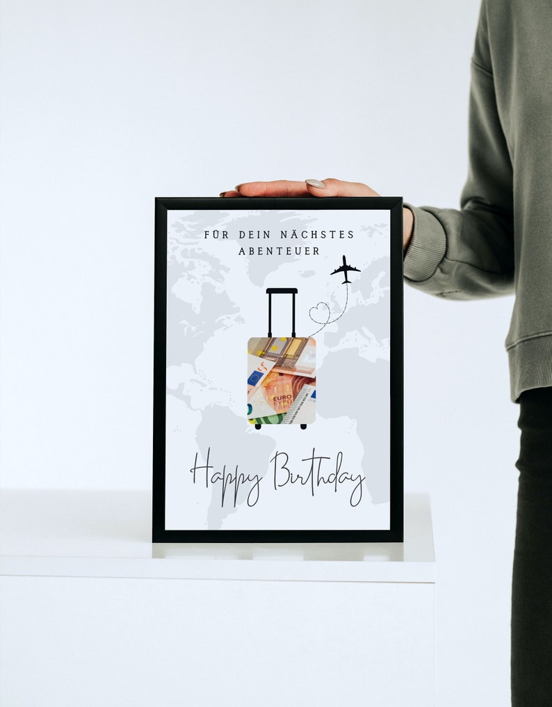Geldgeschenk Geschenk zum Geburtstag Reise Happy Etsy Österreich