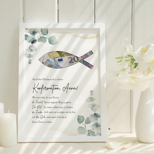 personalisiertes Geldgeschenk zur Konfirmation | DIY kreatives Geschenk für Mädchen u. Jungen | Geschenkidee | Last Minute Geschenk Fisch