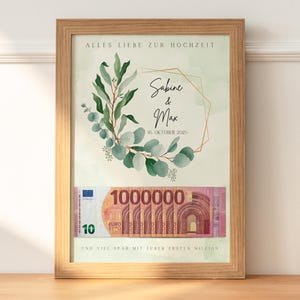 personalized money gift wedding | | Wedding poster | DIY | Last minute wedding gift for the bride and groom | Your first million | A4