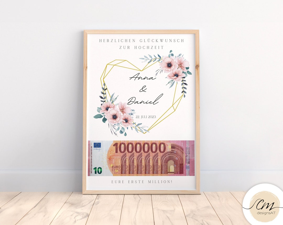 Personalized Money Gift for the Wedding Your First Million Creative