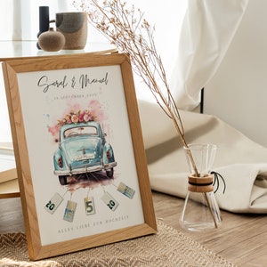 personalisiertes Geldgeschenk Hochzeit | Hochzeitsauto| DIY Geldgeschenkidee basteln | Hochzeitsgeschenk für das Brautpaar | Download A4