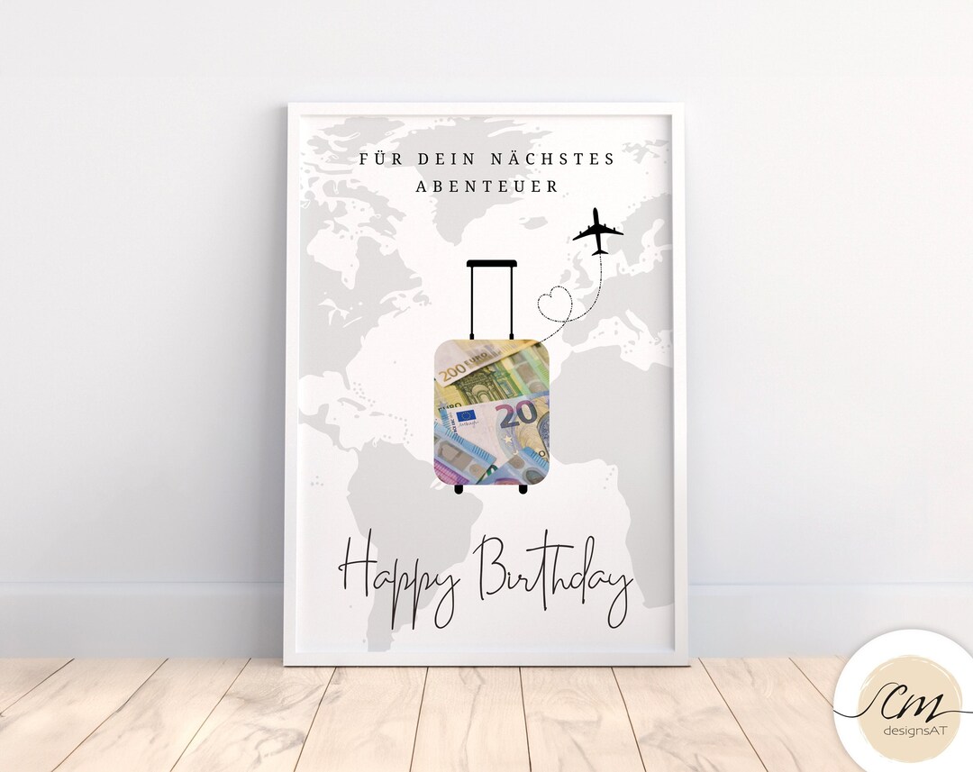 Geldgeschenk Geburtstag Geschenk Geburtstag Reise Happy Etsy.de