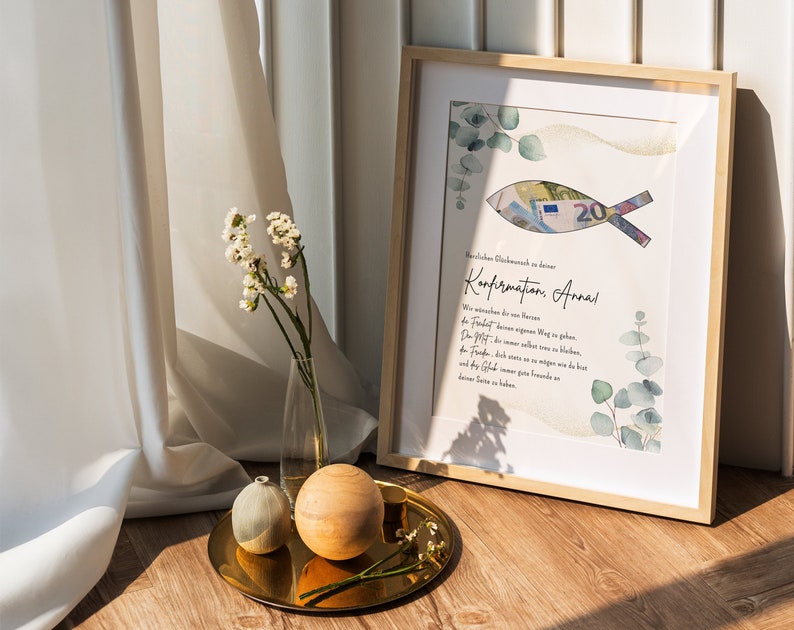 personalisiertes Geldgeschenk zur Konfirmation | DIY kreatives Geschenk für Mädchen u. Jungen | Geschenkidee | Last Minute Geschenk Fisch