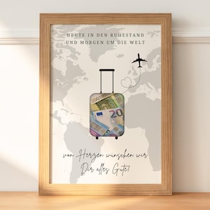 Regalo in denaro per pensione, pensione, pensione | Modello regalo da stampare personalmente per i colleghi | Regalo in denaro creativo | Regalo d'addio