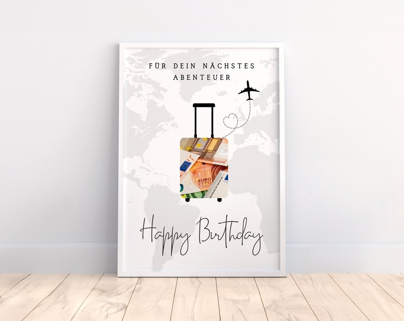 Geldgeschenk Geschenk zum Geburtstag Reise Happy Etsy Österreich