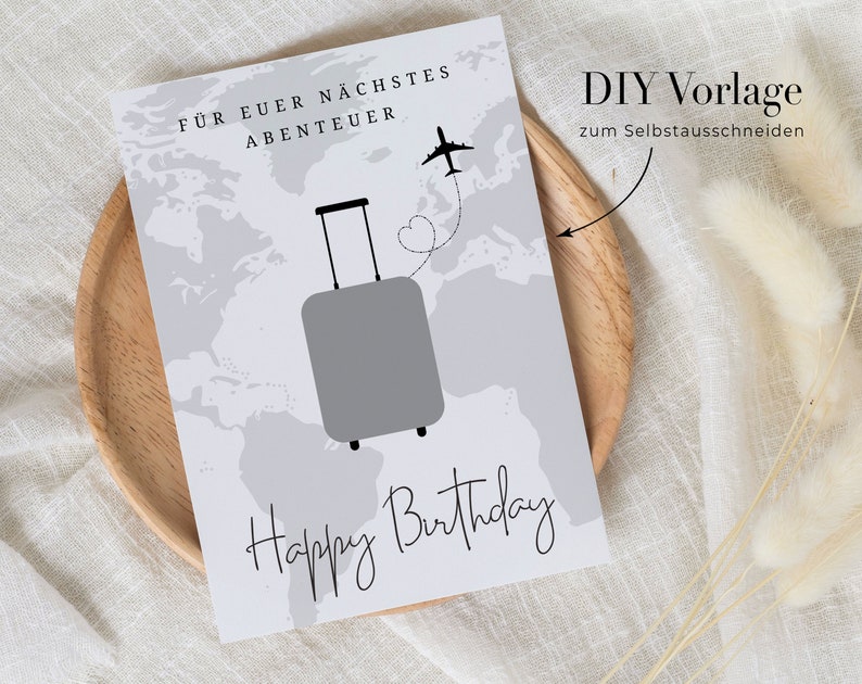 Money gift birthday gift birthday travel happy birthday 18th birthday Make a DIY money gift Digital Download PDF A4 image 5