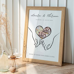 Geldgeschenk Hochzeit | | Hochzeitsposter | Personalisiert | Geschenk für das Brautpaar | Hochzeitsgeschenke Geld |  | Last minute Geschenk