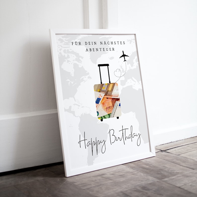 Geldgeschenk Geschenk zum Geburtstag Reise Happy Etsy Österreich