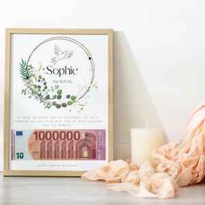 personalisiertes Geldgeschenk Jugendweihe |  Kommunion | Konfirmation | Firmung | Taufe | DIY | Deine erste Million | Geschenk Patenkind