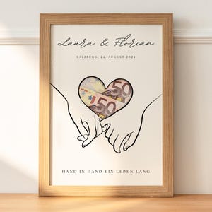 Geldgeschenk Hochzeit | | Hochzeitsposter | Personalisiert | Geschenk für das Brautpaar | Hochzeitsgeschenke Geld |  | Last minute Geschenk