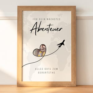 Geldgeschenk Geburtstag Abenteuer | Geschenk Geburtstag Reise | Happy Birthday | 18. Geburtstag | DIY Geldgeschenk basteln |Digital Download