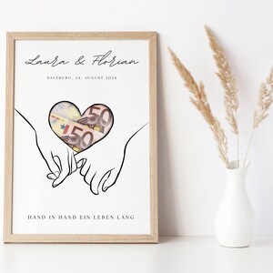 Geldgeschenk Hochzeit | | Hochzeitsposter | Personalisiert | Geschenk für das Brautpaar | Hochzeitsgeschenke Geld |  | Last minute Geschenk