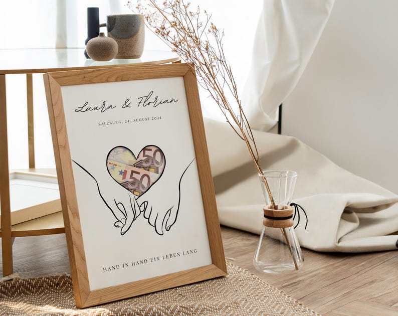 Geldgeschenk Hochzeit | | Hochzeitsposter | Personalisiert | Geschenk für das Brautpaar | Hochzeitsgeschenke Geld |  | Last minute Geschenk