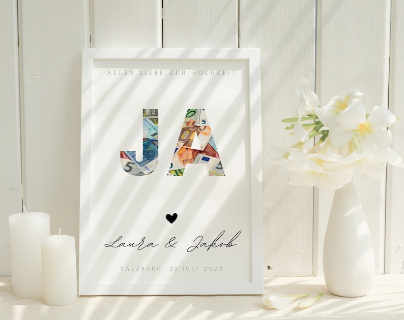 Geldgeschenk Hochzeit JA Personalisiert DIY Etsy Österreich