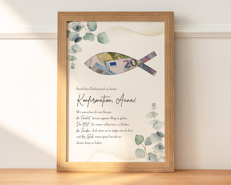 personalisiertes Geldgeschenk zur Konfirmation | DIY kreatives Geschenk für Mädchen u. Jungen | Geschenkidee | Last Minute Geschenk Fisch