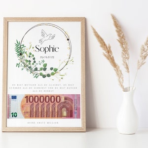 personalisiertes Geldgeschenk Jugendweihe |  Kommunion | Konfirmation | Firmung | Taufe | DIY | Deine erste Million | Geschenk Patenkind
