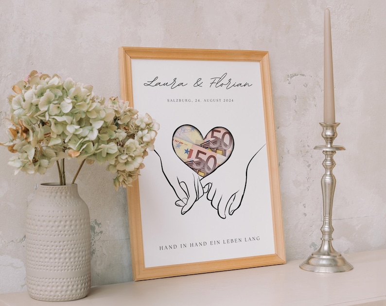 Geldgeschenk Hochzeit | | Hochzeitsposter | Personalisiert | Geschenk für das Brautpaar | Hochzeitsgeschenke Geld |  | Last minute Geschenk