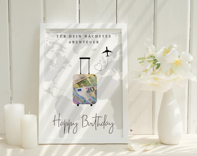 Money gift birthday gift birthday travel happy birthday 18th birthday Make a DIY money gift Digital Download PDF A4 image 7