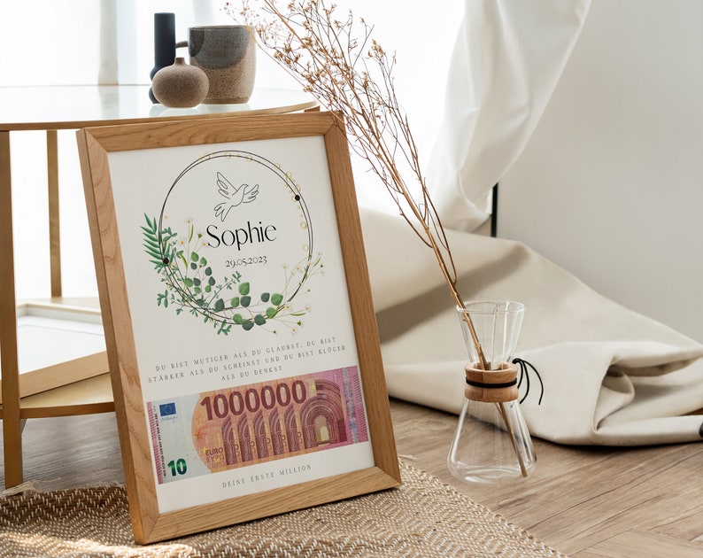 personalisiertes Geldgeschenk Jugendweihe |  Kommunion | Konfirmation | Firmung | Taufe | DIY | Deine erste Million | Geschenk Patenkind
