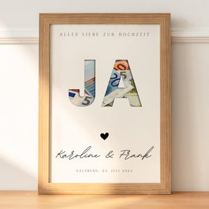 boda de regalo de dinero personalizado | Cartel de boda | Haga un regalo de dinero con sus propias manos | Regalo de boda novia y el novio | Nombres de regalos de boda