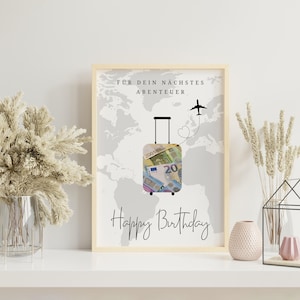 Money gift birthday gift birthday travel happy birthday 18th birthday Make a DIY money gift Digital Download PDF A4 image 4