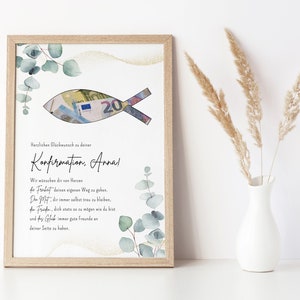 personalisiertes Geldgeschenk zur Konfirmation | DIY kreatives Geschenk für Mädchen u. Jungen | Geschenkidee | Last Minute Geschenk Fisch