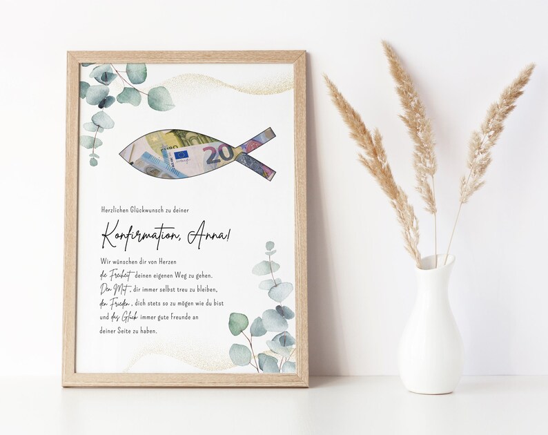 personalisiertes Geldgeschenk zur Konfirmation | DIY kreatives Geschenk für Mädchen u. Jungen | Geschenkidee | Last Minute Geschenk Fisch