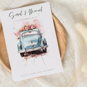 personalisiertes Geldgeschenk Hochzeit | Hochzeitsauto| DIY Geldgeschenkidee basteln | Hochzeitsgeschenk für das Brautpaar | Download A4