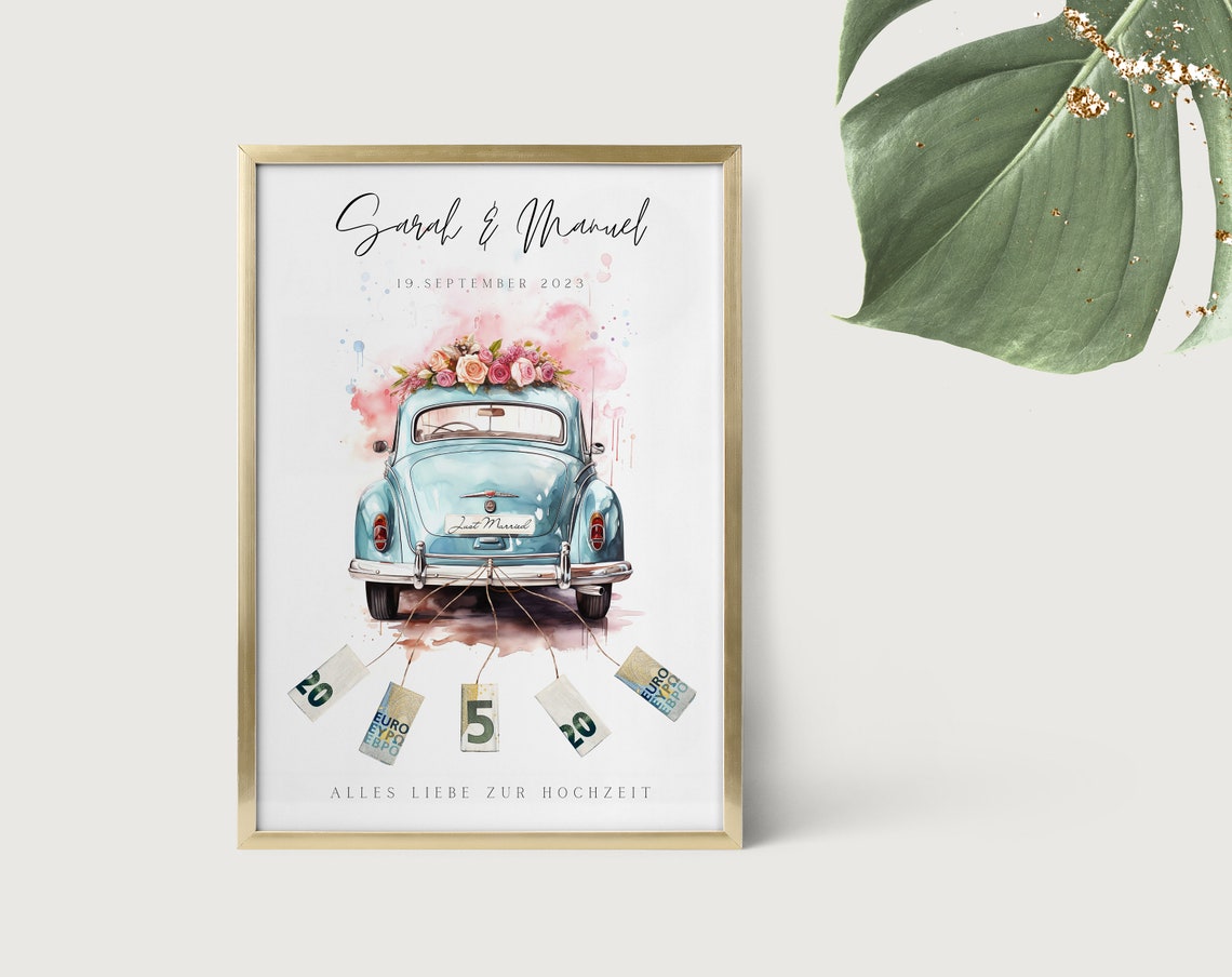 Geldgeschenk Hochzeit Hochzeitsauto Personalisiert DIY Etsy.de