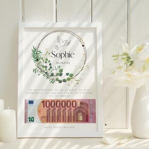 personalisiertes Geldgeschenk Jugendweihe |  Kommunion | Konfirmation | Firmung | Taufe | DIY | Deine erste Million | Geschenk Patenkind