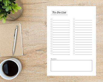 To-Do List︱Printable Document︱Digital Product︱Become more organized︱Black and White | A4