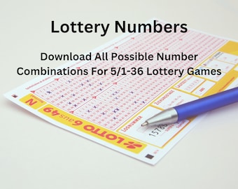 Lottery Games | All Possible Number Combinations For 5/1-36 | Excel Sheet | Lottery Numbers | Lotto