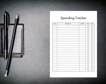 Printable Spending Tracker | Budget Planning | Finance | Budgeting | Money | Minimalist | PDF