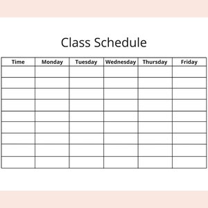 Printable Class Schedule Planner | Instant Download | Minimalist | Weekly Schedule | A4