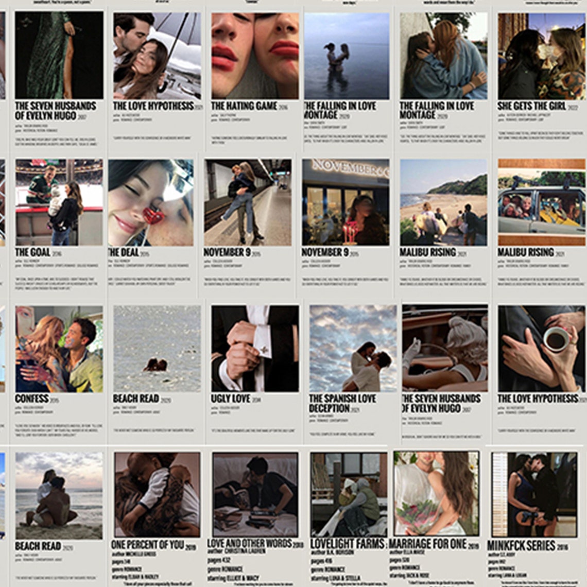 180 Pcs Minimalist Book Posters Aesthetic Book Posters Etsy Australia