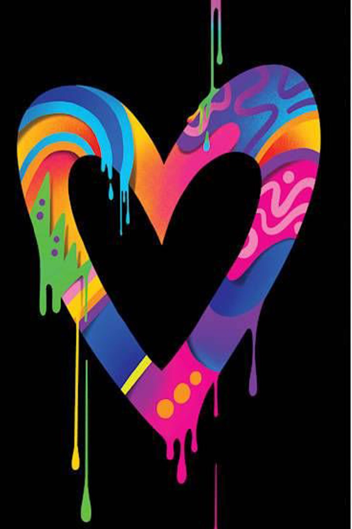 70 PCS Fluorescent Wall Collage Kit , Fluorescent Trendy Wall Collage