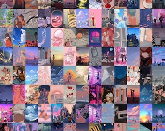 100 Anime Aesthetic Digital Collage Kit - Anime Wall Collage - Aesthetic Wall - Digital Wall Collage - 90s Anime