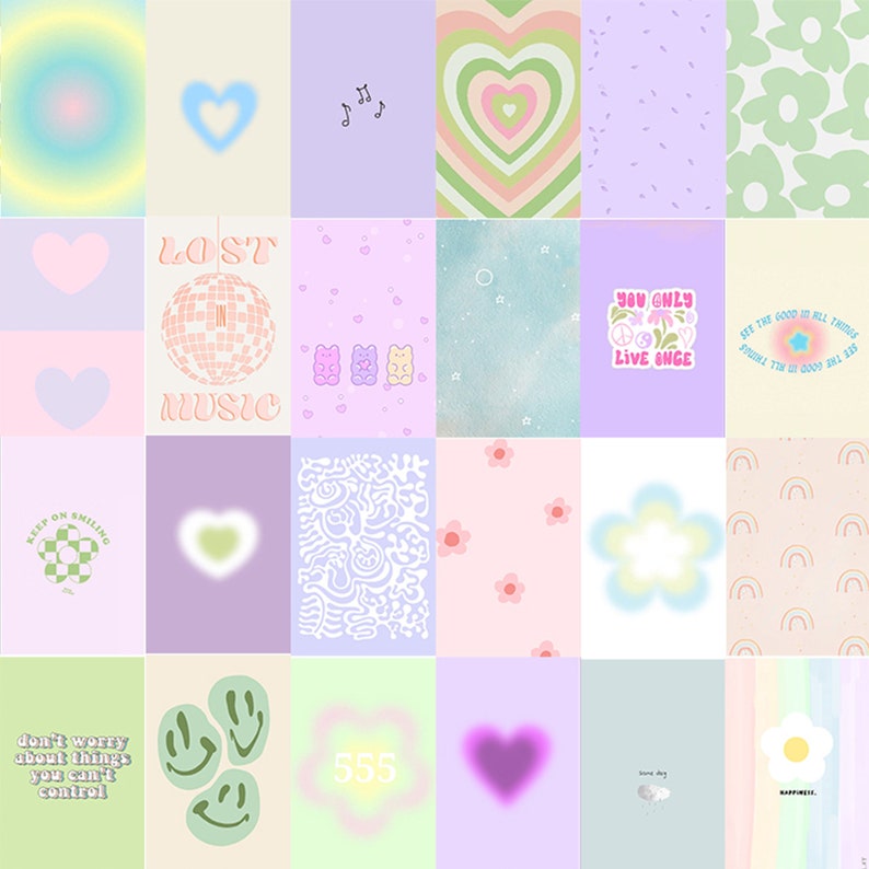 150 Danish Pastel Aesthetic Wall Collage Kit Danish Pastel - Etsy Denmark