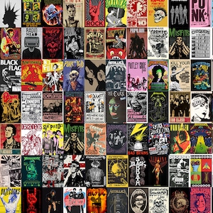 140 PCS Punk Rock Wall Collage Kit Vintage Grunge Punk Aesthetic Poster ...