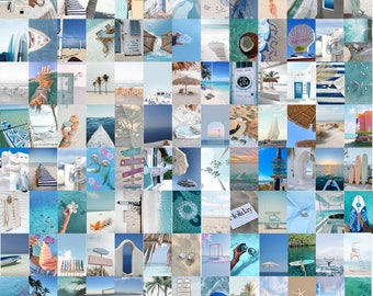Collage Kit Blue, Ocean Waves Surf, Beach Surfing, Collage Kit Wall Art Decor, Summer Wall Decor, Summer Collage Kit , Summer Photo Set