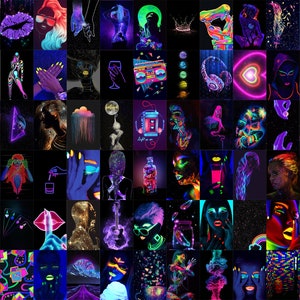 BLACKLIGHT PAINT Set of 6 Colors Body Paint Poster Paint Fluorescent Uv  Rave Neon Art Party Black Light Tempera Holiday GIFT 