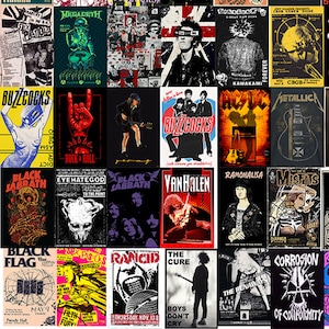 140 PCS Punk Rock Wall Collage Kit Vintage Grunge Punk - Etsy