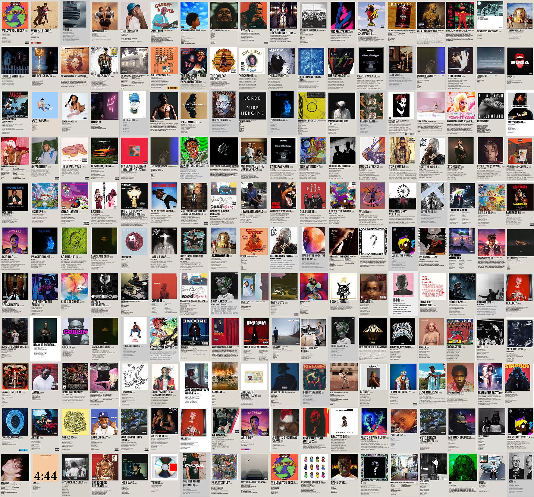 200PCS Minimalist Rap Album Cover Posters Minimalist Music Poster Album  Prints Album Cover Wall Decor Rap Cover Digital Download 