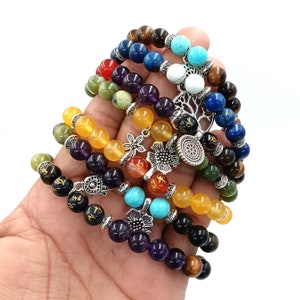 AAA + Mix Perlen Armband Lot. Großhandel Schutz Armband. Kristall Heilung Armband. Handgemachtes Armband, Positivity Bracelets